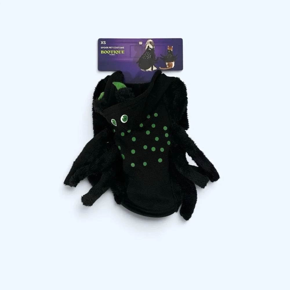Bootique Petco Dog Halloween Black/Green Spider Costume Size XS